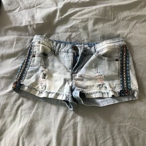Embroidered jean shorts